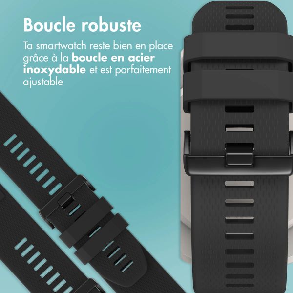 imoshion Bracelet QuickFit® en silicone - Connexion Garmin Watch 26 mm - Noir