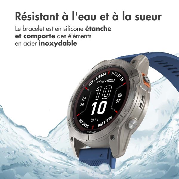 imoshion Bracelet QuickFit® en silicone - Connexion Garmin Watch 26 mm - Bleu foncé