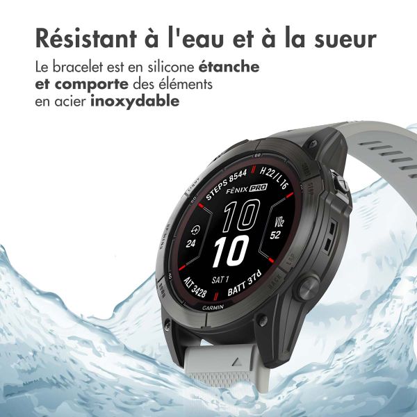 imoshion Bracelet QuickFit® en silicone - Connexion Garmin Watch 26 mm - Gris