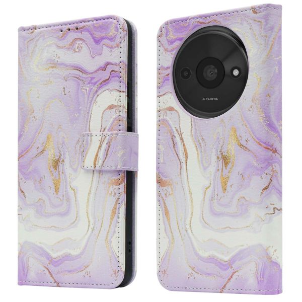 imoshion Étui de téléphone portefeuille Design Xiaomi Redmi A3 - Purple Marble