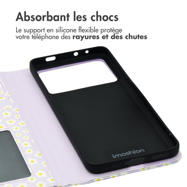 imoshion Étui de téléphone portefeuille Design Xiaomi Poco X6 Pro - White Daisy