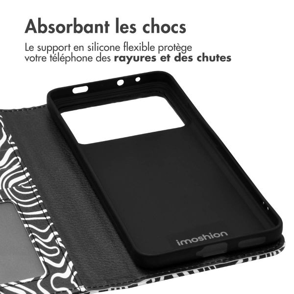 imoshion Étui de téléphone portefeuille Design Xiaomi Poco X6 Pro - Black And White