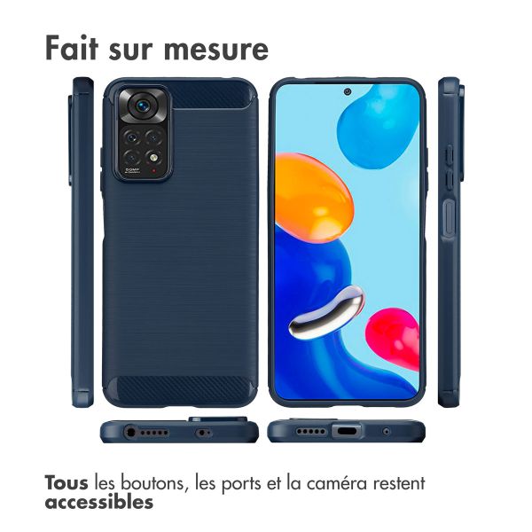 imoshion Coque Brushed Xiaomi Redmi Note 11 (4G) / Note 11S (4G) - Bleu foncé