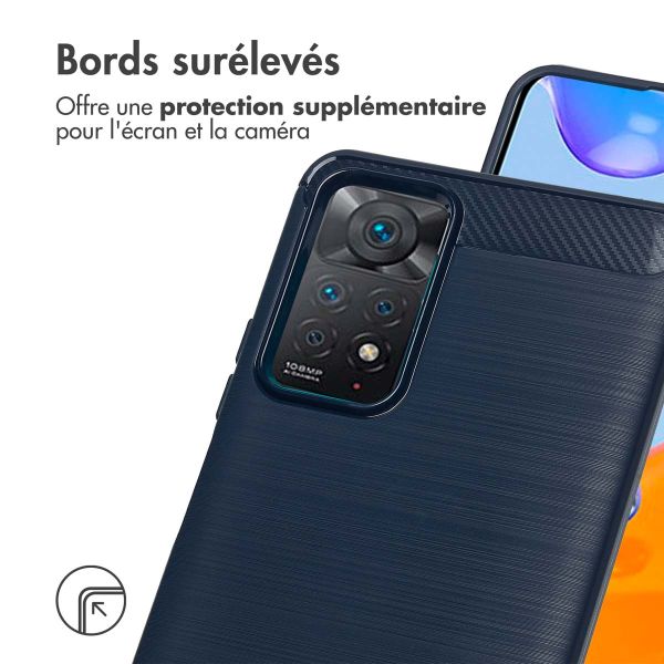 imoshion Coque Brushed Xiaomi Redmi Note 11 Pro - Bleu foncé