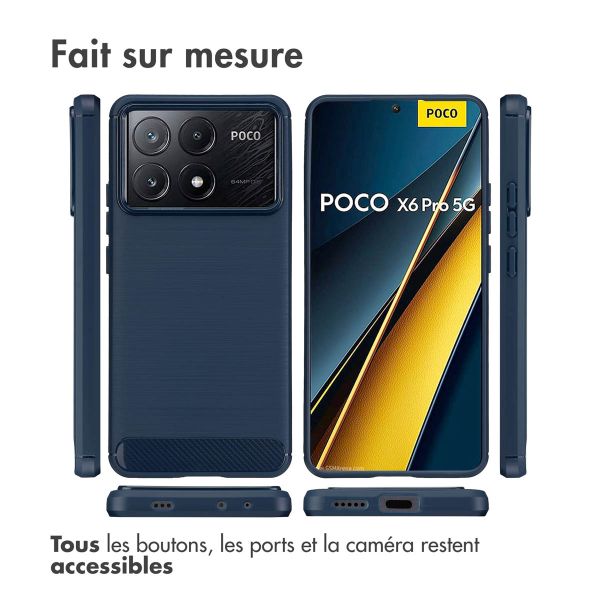 imoshion Coque Brushed Xiaomi Poco X6 Pro - Bleu foncé