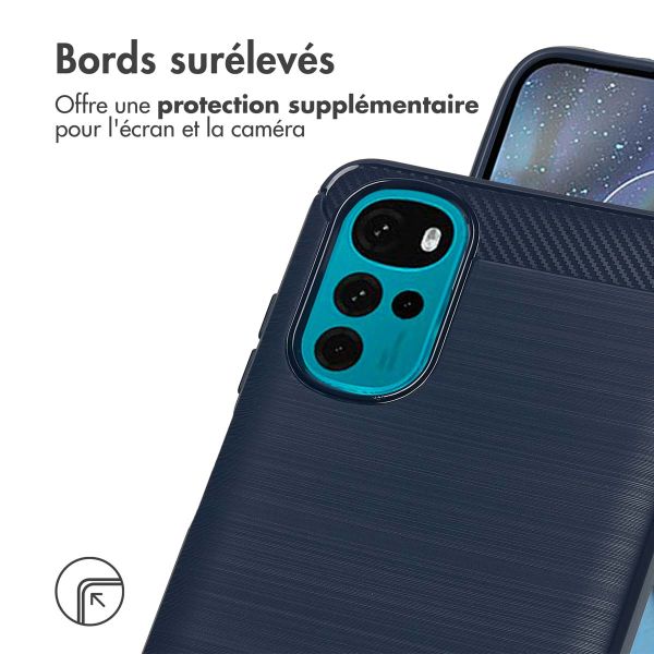 imoshion Coque Brushed Motorola Moto G22 - Bleu foncé