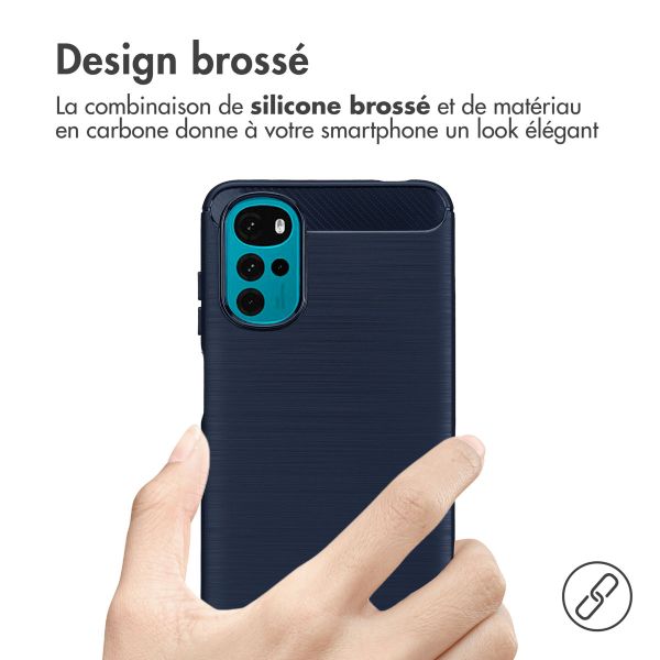 imoshion Coque Brushed Motorola Moto G22 - Bleu foncé