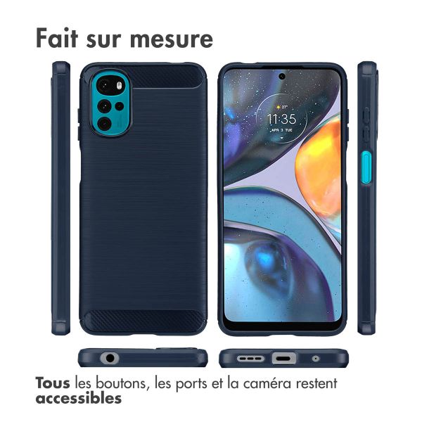 imoshion Coque Brushed Motorola Moto G22 - Bleu foncé