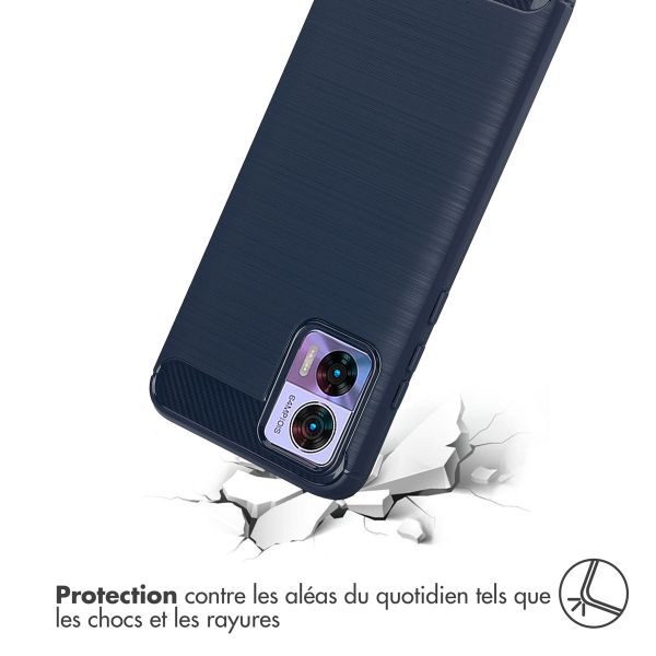 imoshion Coque Brushed Motorola Moto Edge 30 Neo - Bleu foncé