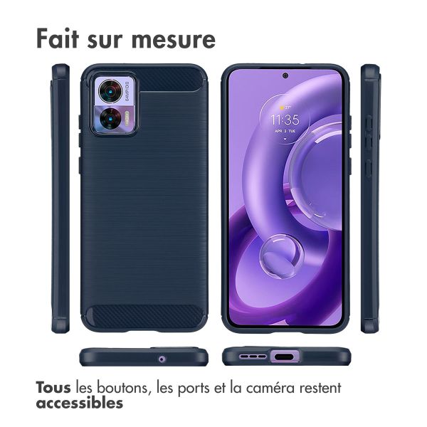 imoshion Coque Brushed Motorola Moto Edge 30 Neo - Bleu foncé