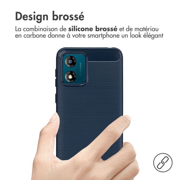 imoshion Coque Brushed Motorola Moto E13 - Bleu foncé