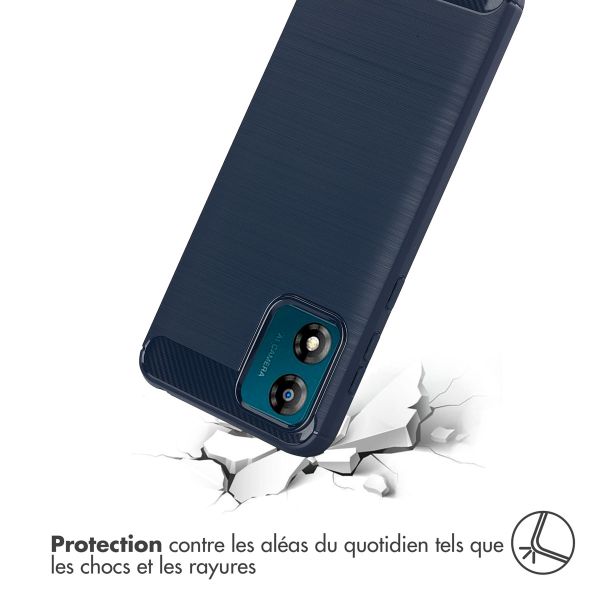 imoshion Coque Brushed Motorola Moto E13 - Bleu foncé