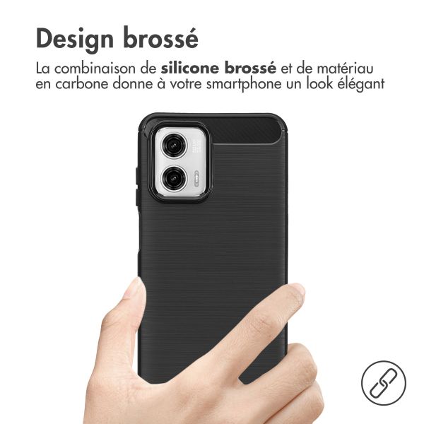 imoshion Coque Brushed Motorola Moto G73 - Noir