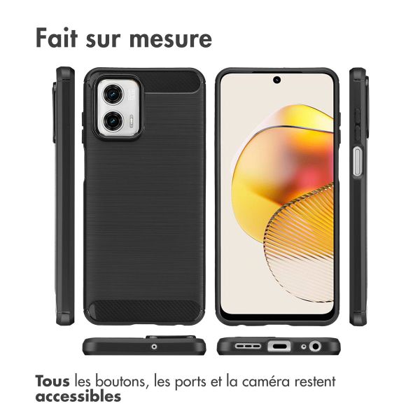 imoshion Coque Brushed Motorola Moto G73 - Noir