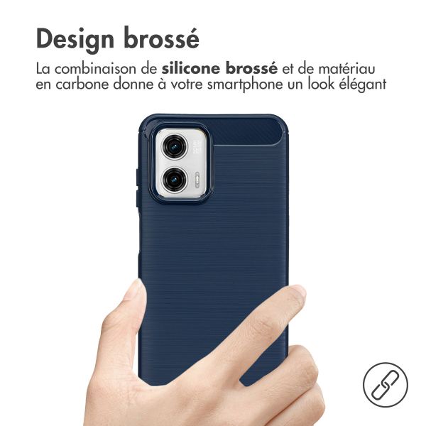 imoshion Coque Brushed Motorola Moto G73 - Bleu foncé