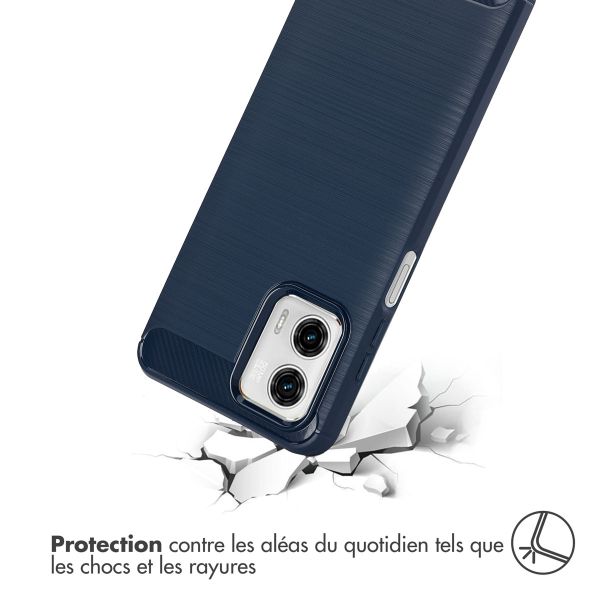 imoshion Coque Brushed Motorola Moto G73 - Bleu foncé