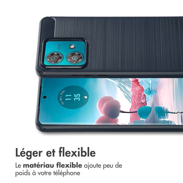 imoshion Coque Brushed Motorola Edge 40 Neo - Bleu foncé