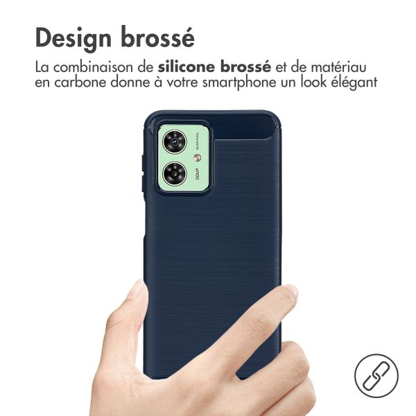 imoshion Coque Brushed Motorola Moto G54 - Bleu foncé