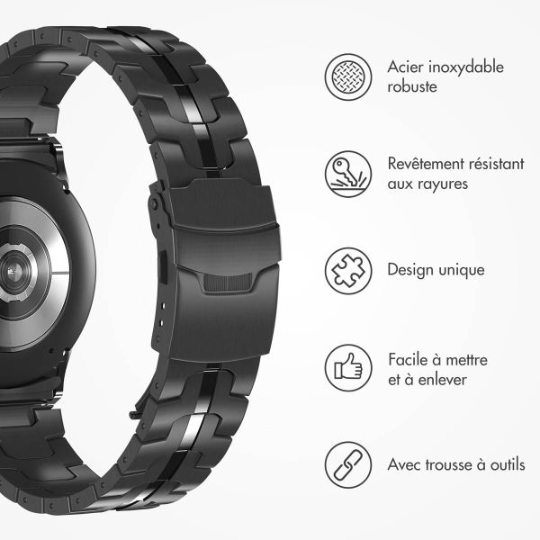 Accezz Bracelet Steel Samsung Galaxy Watch 4 / 5 / 6 / 7 - 20 mm - Noir