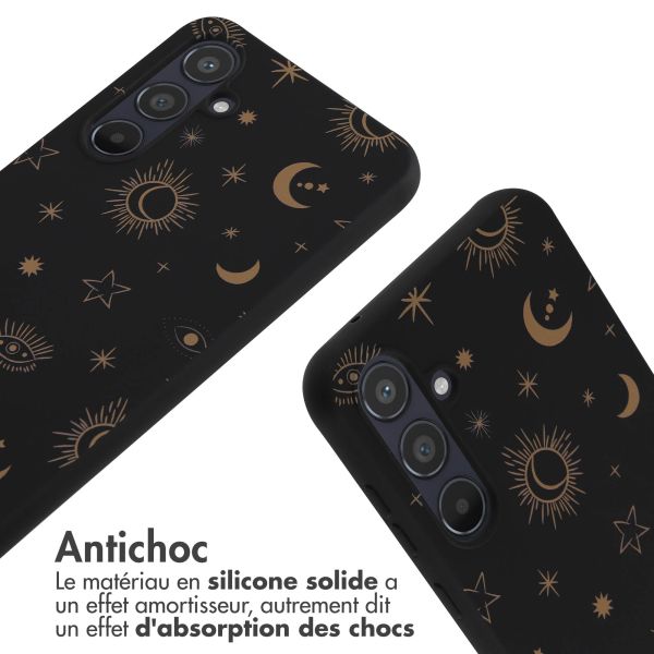 iMoshion Coque design en silicone avec cordon Samsung Galaxy A55 - Sky Black