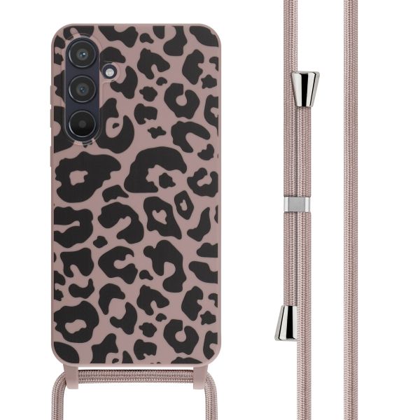 iMoshion Coque design en silicone avec cordon Samsung Galaxy A55 - Animal Pink