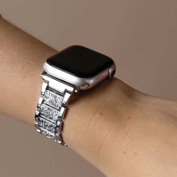 Selencia Bracelet à maillons scintillants pour Apple Watch Series 1-9 / SE - 38/40/41 mm / Series 10 - 42 mm - Argent