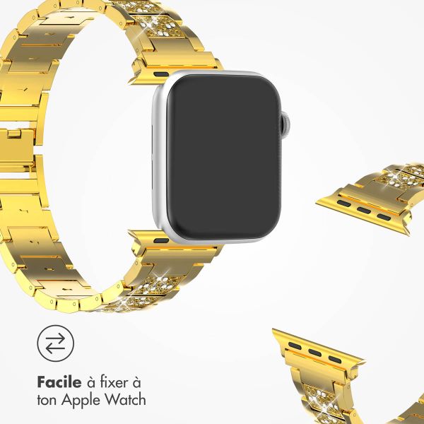 Selencia Bracelet à maillons scintillants pour Apple Watch Series 1-9 / SE - 38/40/41 mm / Series 10 - 42 mm - Or