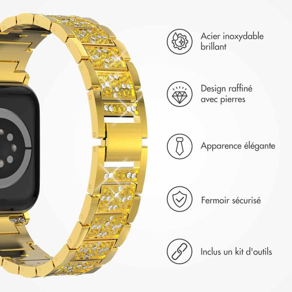 Selencia Bracelet à maillons scintillants pour Apple Watch Series 1-9 / SE - 38/40/41 mm / Series 10 - 42 mm - Or