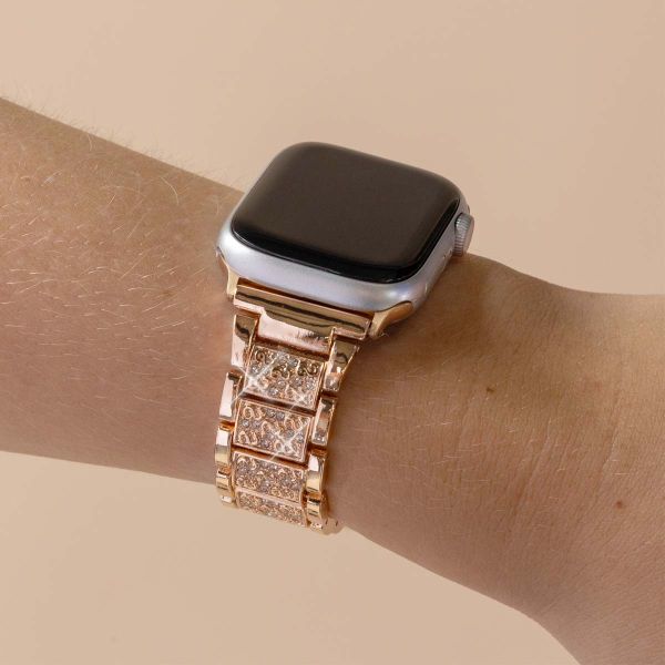 Selencia Bracelet à maillons scintillants pour Apple Watch Series 1-9 / SE - 38/40/41 mm / Series 10 - 42 mm - Or rose