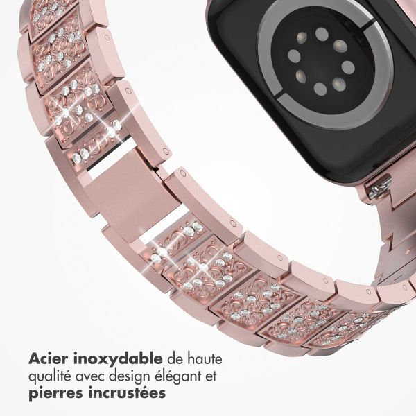 Selencia Bracelet à maillons scintillants pour Apple Watch Series 1-9 / SE - 38/40/41 mm / Series 10 - 42 mm - Rose