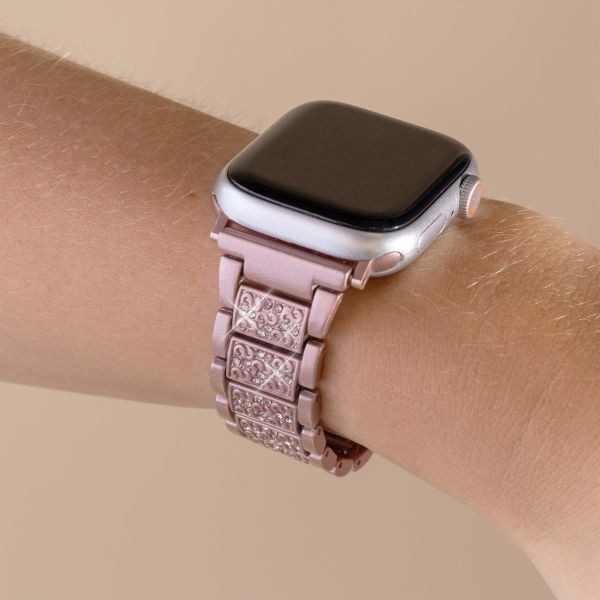 Selencia Bracelet à maillons scintillants pour Apple Watch Series 1-9 / SE - 38/40/41 mm / Series 10 - 42 mm - Rose