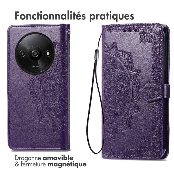 imoshion Etui de téléphone portefeuille Mandala Xiaomi Redmi A3 - Violet