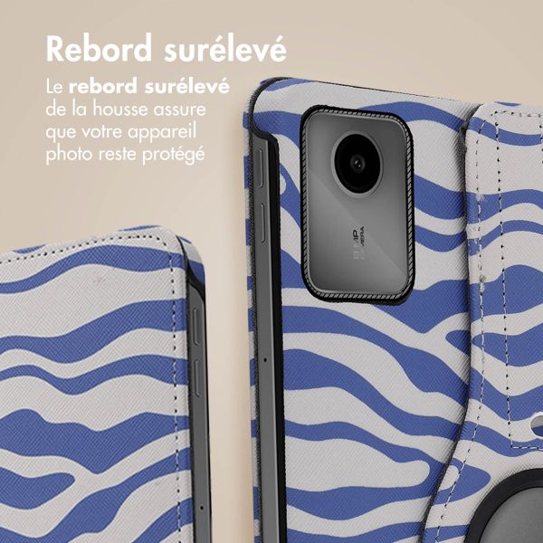 iMoshion Coque tablette Design rotatif à 360° Lenovo Tab M11 - White Blue Stripes