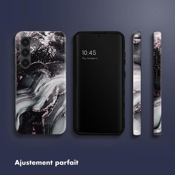 Selencia Coque arrière Vivid Samsung Galaxy S24 - Chic Marble Black