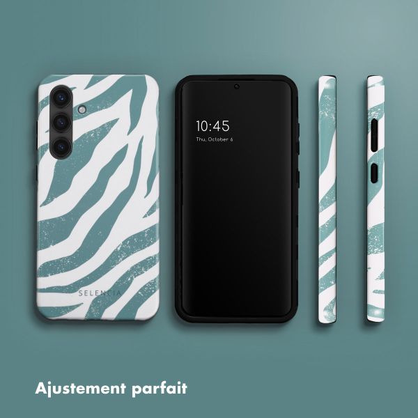 Selencia Coque arrière Vivid Samsung Galaxy S24 Plus - Colorful Zebra Pine Blue