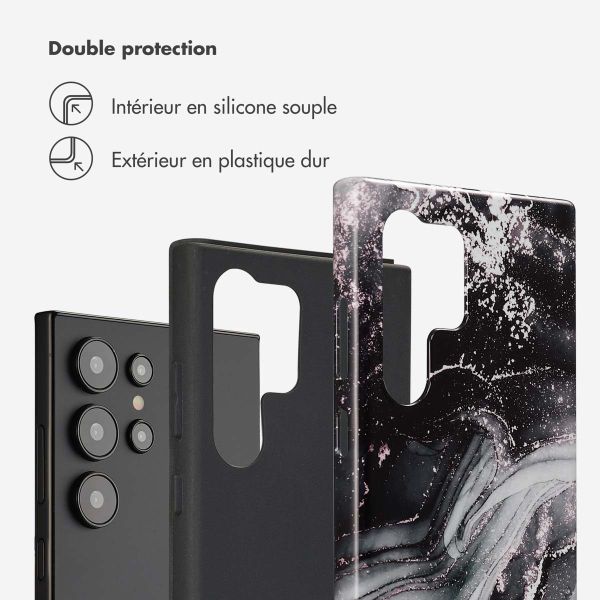 Selencia Coque arrière Vivid Samsung Galaxy S24 Ultra - Chic Marble Black