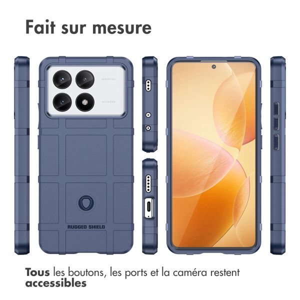 iMoshion Coque Arrière Rugged Shield Xiaomi Poco X6 Pro - Bleu foncé