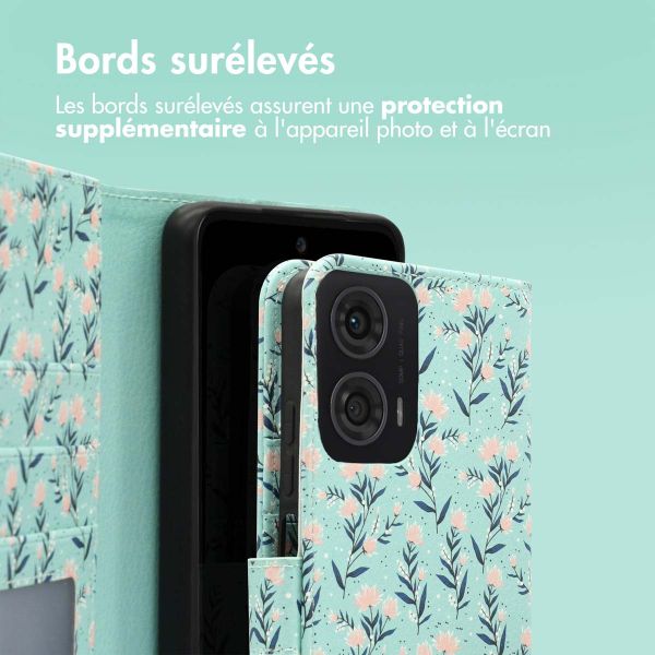 imoshion Étui de téléphone portefeuille Design Motorola Moto G24 Power - Blue Flowers