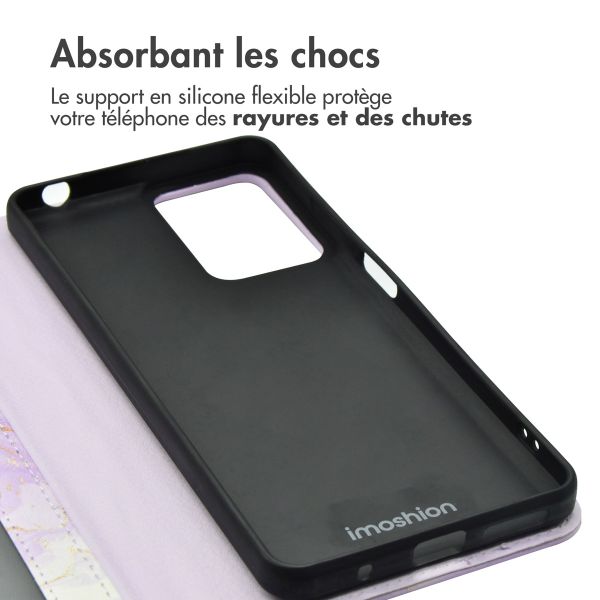 imoshion Étui de téléphone portefeuille Design Motorola Moto G24 Power - Purple Marble