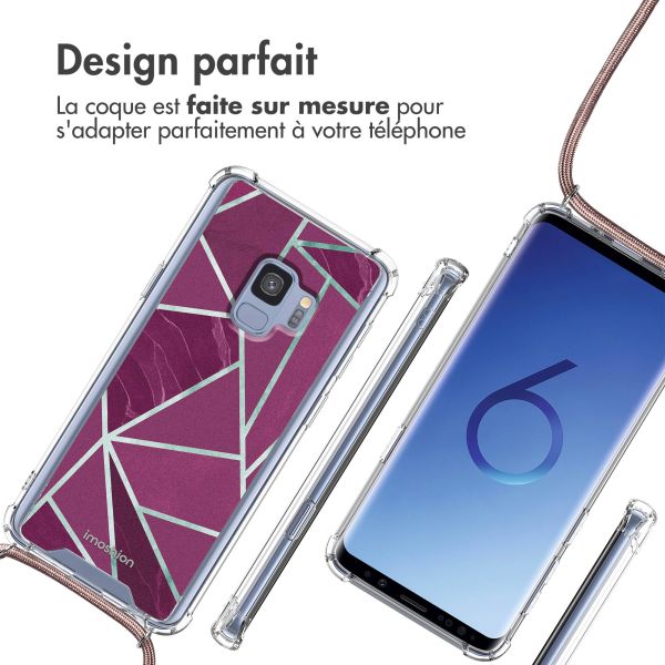 imoshion Coque Design avec cordon Samsung Galaxy S9 - Bordeaux Graphic