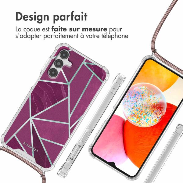 imoshion Coque Design avec cordon Samsung Galaxy A14 (5G/4G) - Bordeaux Graphic