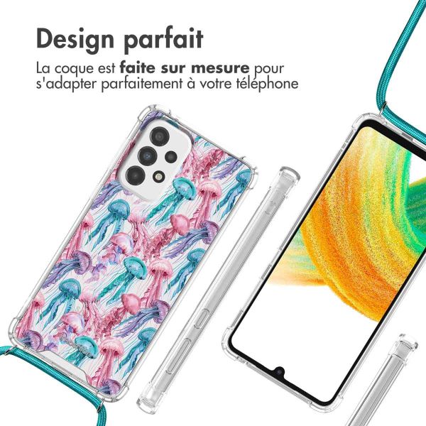 imoshion Coque Design avec cordon Samsung Galaxy A33 - Jellyfish Watercolor