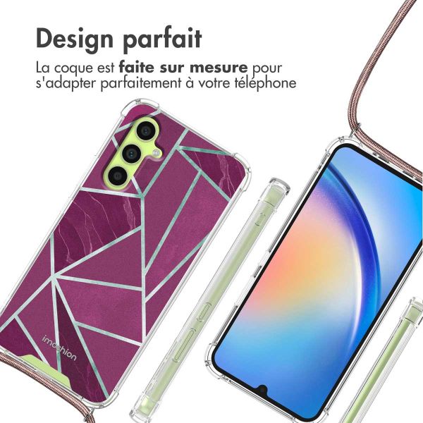 imoshion Coque Design avec cordon Samsung Galaxy A34 - Bordeaux Graphic