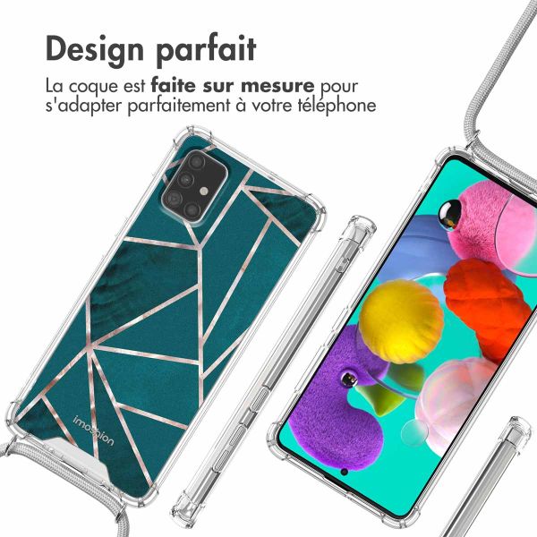 iMoshion Coque Design avec cordon Samsung Galaxy A51 - Petrol Green Graphic