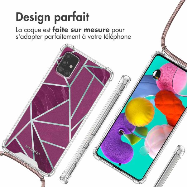 iMoshion Coque Design avec cordon Samsung Galaxy A51 - Bordeaux Graphic