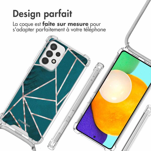 imoshion Coque Design avec cordon Samsung Galaxy A52(s) (5G/4G) - Petrol Green Graphic