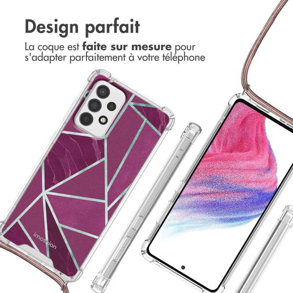 imoshion Coque Design avec cordon Samsung Galaxy A53 - Bordeaux Graphic