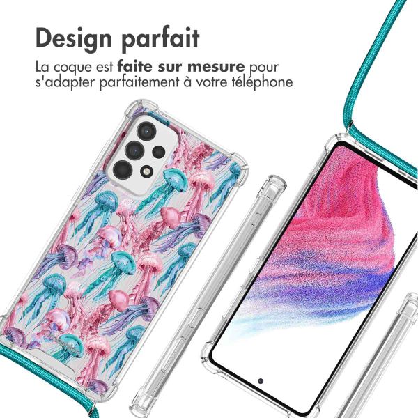 imoshion Coque Design avec cordon Samsung Galaxy A53 - Jellyfish Watercolor