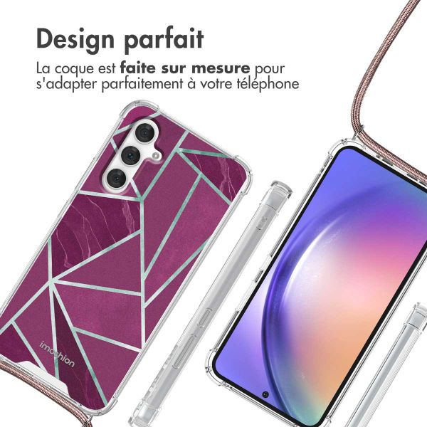 imoshion Coque Design avec cordon Samsung Galaxy A54 (5G) - Bordeaux Graphic