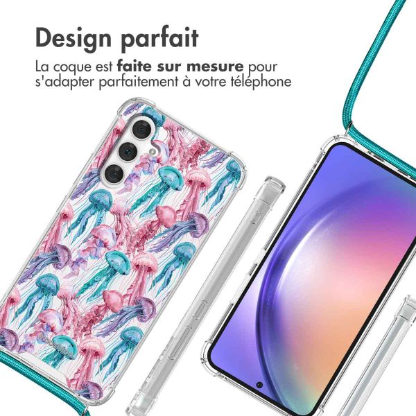 imoshion Coque Design avec cordon Samsung Galaxy A54 (5G) - Jellyfish Watercolor